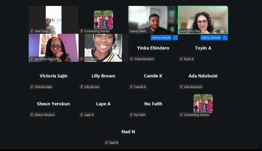 Women learning about entrepreneurship and confidence-building online.