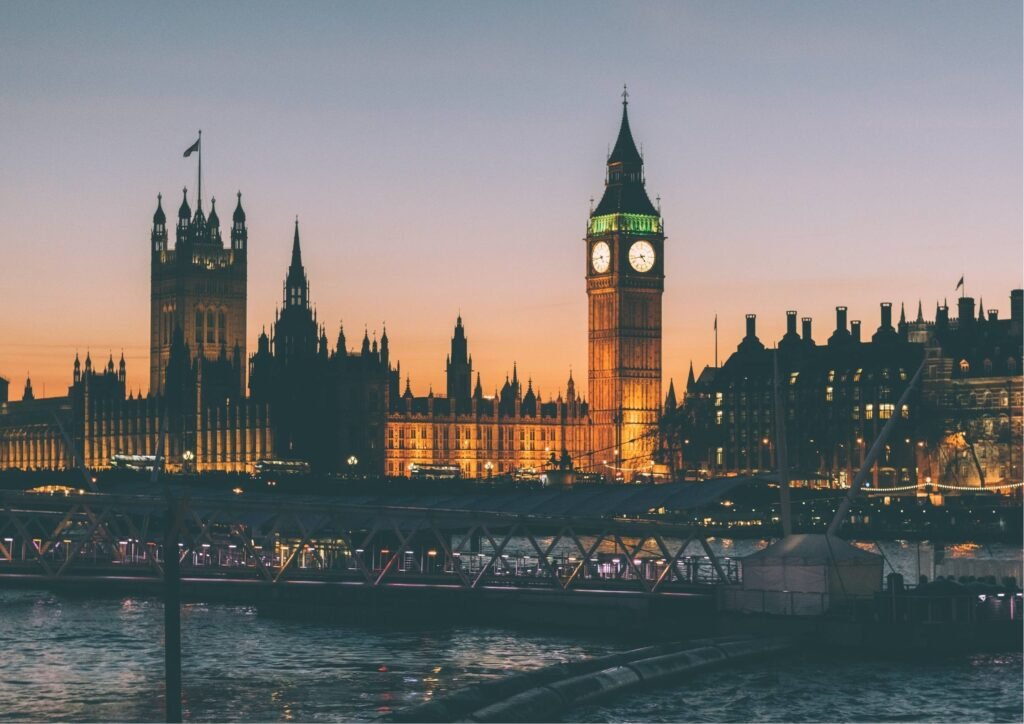 London skyline summer evening
