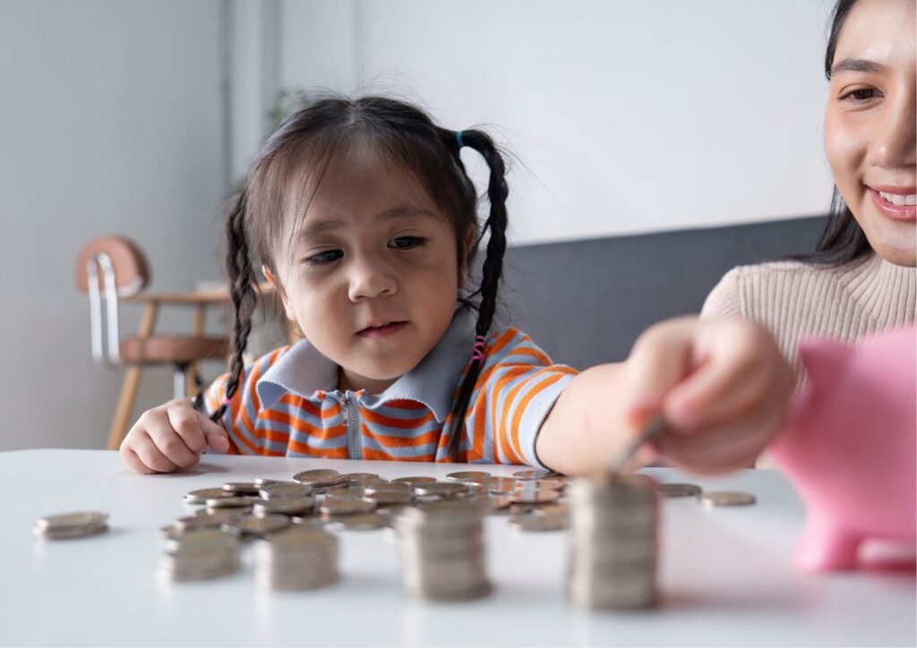 Child learning financial literacy